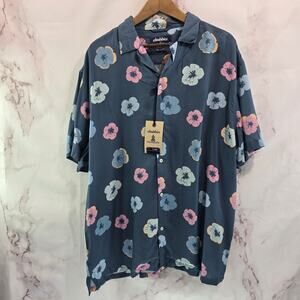 Chubbies Shirt Mens XL Blue Pink Perennial Button Up Sleeve Sunday Short Sleeve